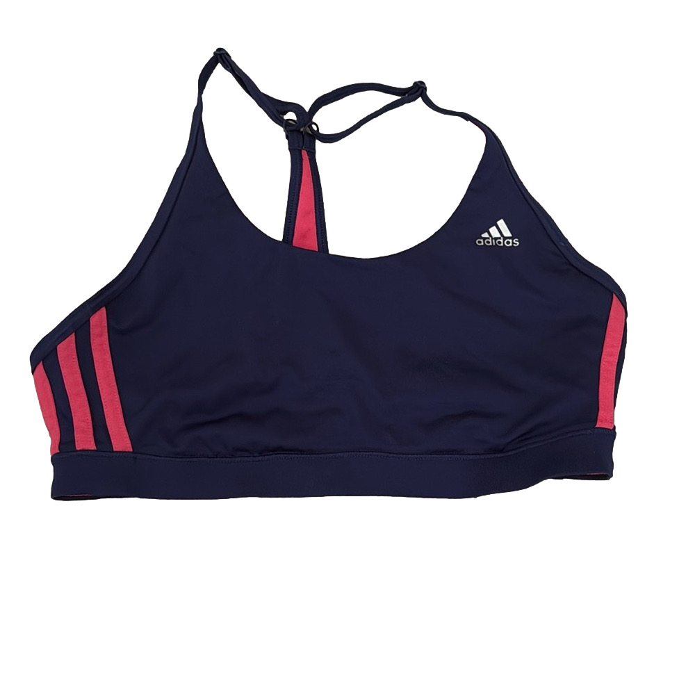 Reversible, navy and pink Adidas sports bra